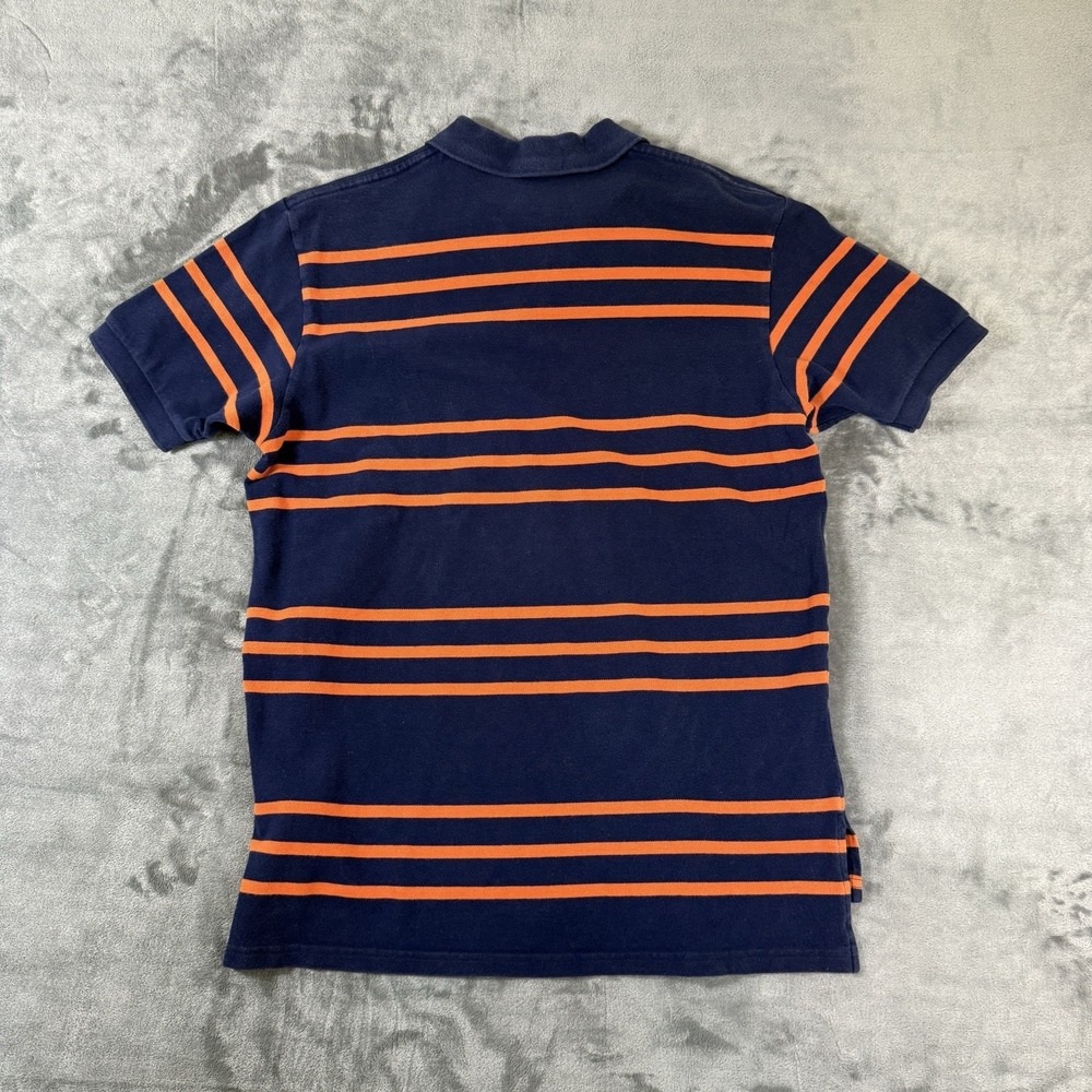 Polo Ralph Lauren Mens XL Polo Shirt Navy Blue‎ Orange Striped Short Sleeve Golf - Picture 13 of 13